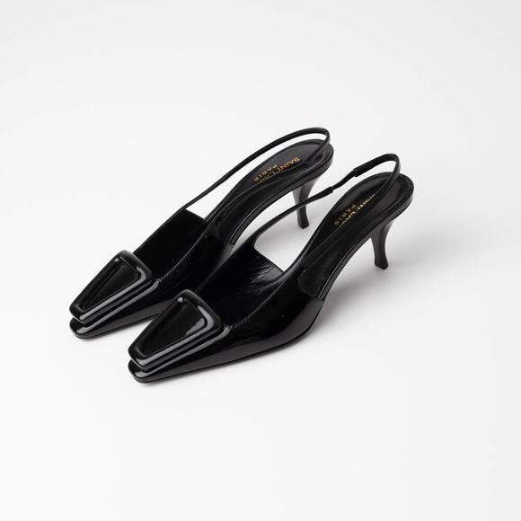 Saint Laurent Women's 24 Slingback Kitten Heel Pumps - Picture 7 of 10